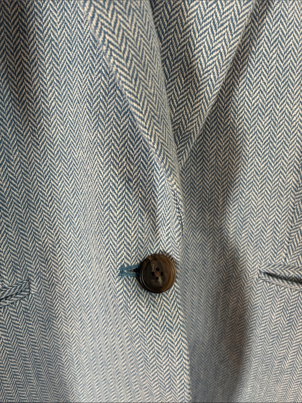 J. Crew Factory Light Blue Herringbone Single-Button Blazer - Picture 2 of 9